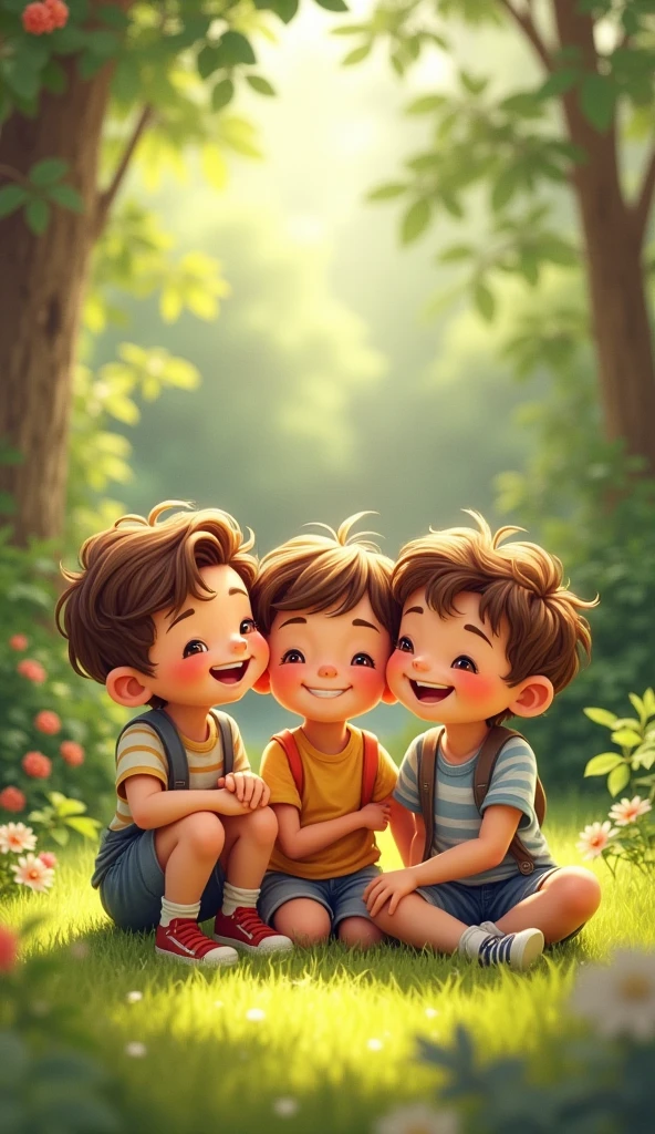 Three male friend childhood friend cute cute boys