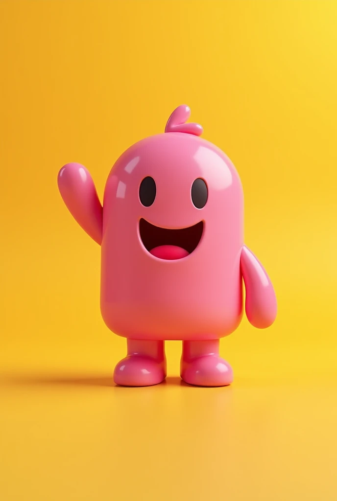 create a logo that is a character for a youtube video cutting channel, which can be pink or red and happy and the background is yellow