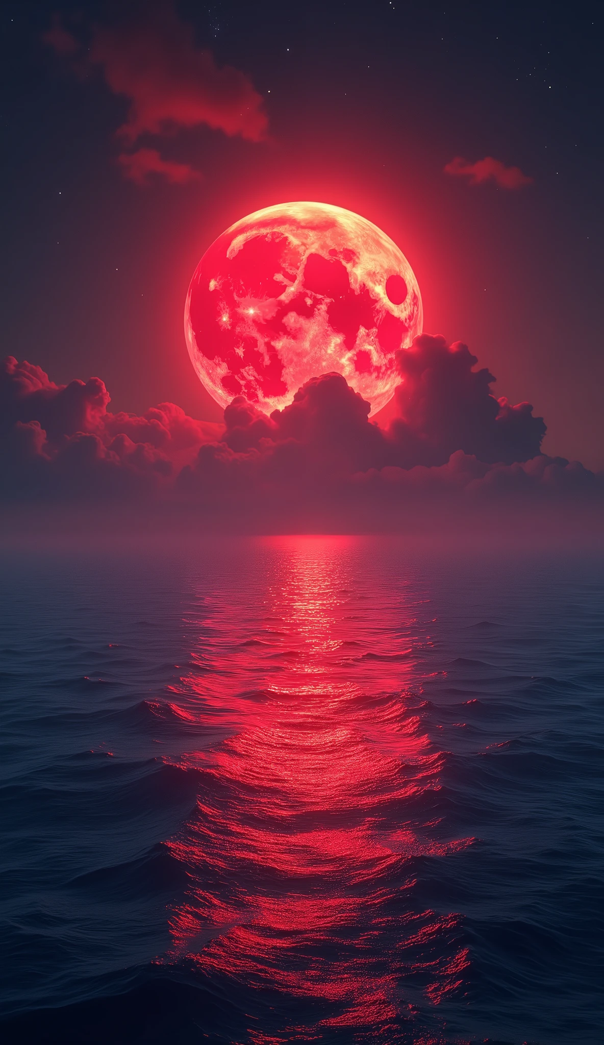 red；Moon；Ocean, 超High resolution, High resolution, 4K