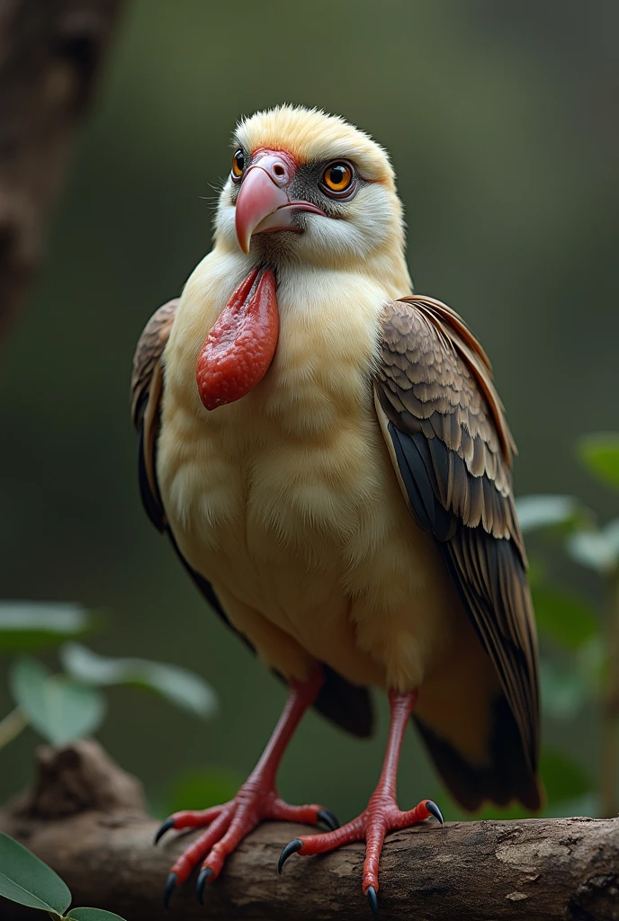 A bird with big hanging testicles