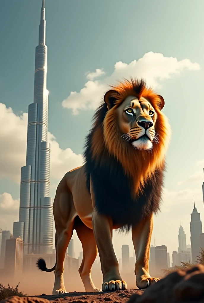 Burj Khalifa plus lion 
