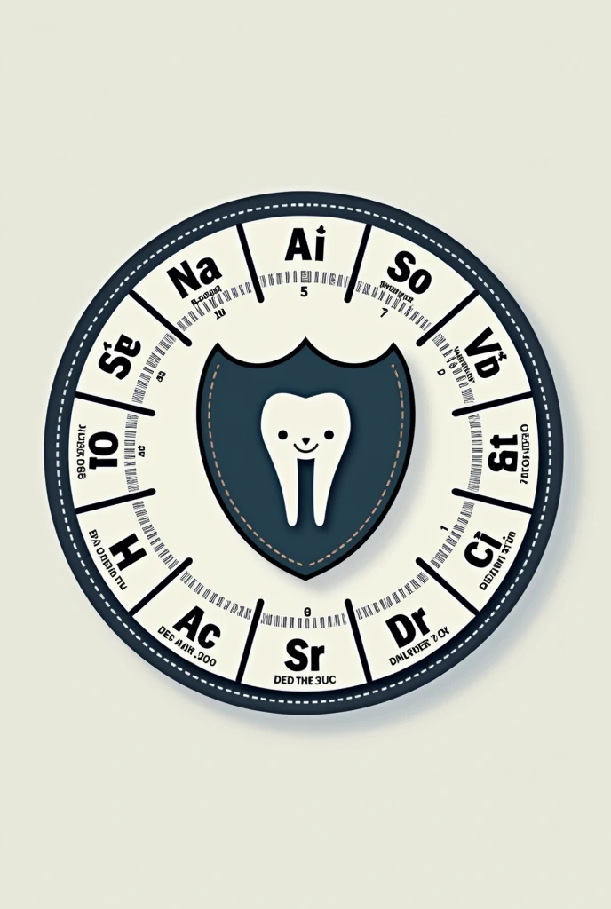 Use the round badge containing the School of Stomatology and the 108th phase elements