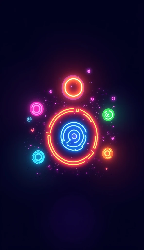 Make Annu Verma's logo a nice logo night。
Bright colorful circles ⭕