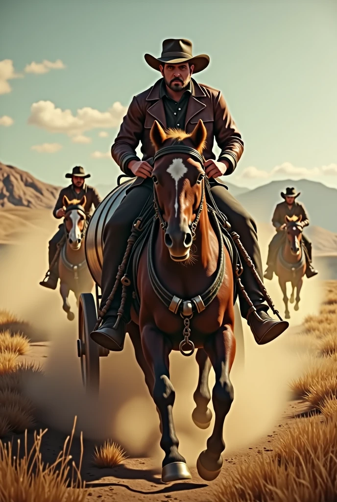 Arthur morgan riding a oil wagon getting chased hd