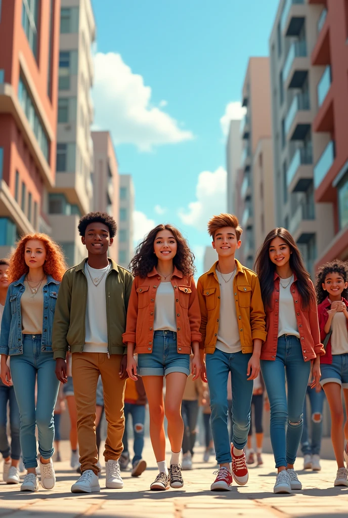 Youth are walking in group