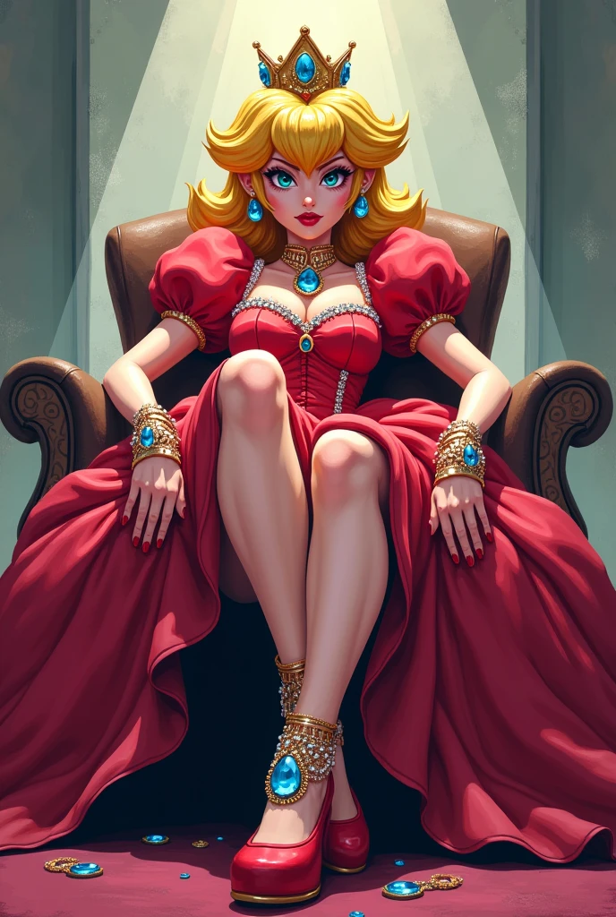 2d Princess peach as a toxic findom domme putting her feet to be licked by you