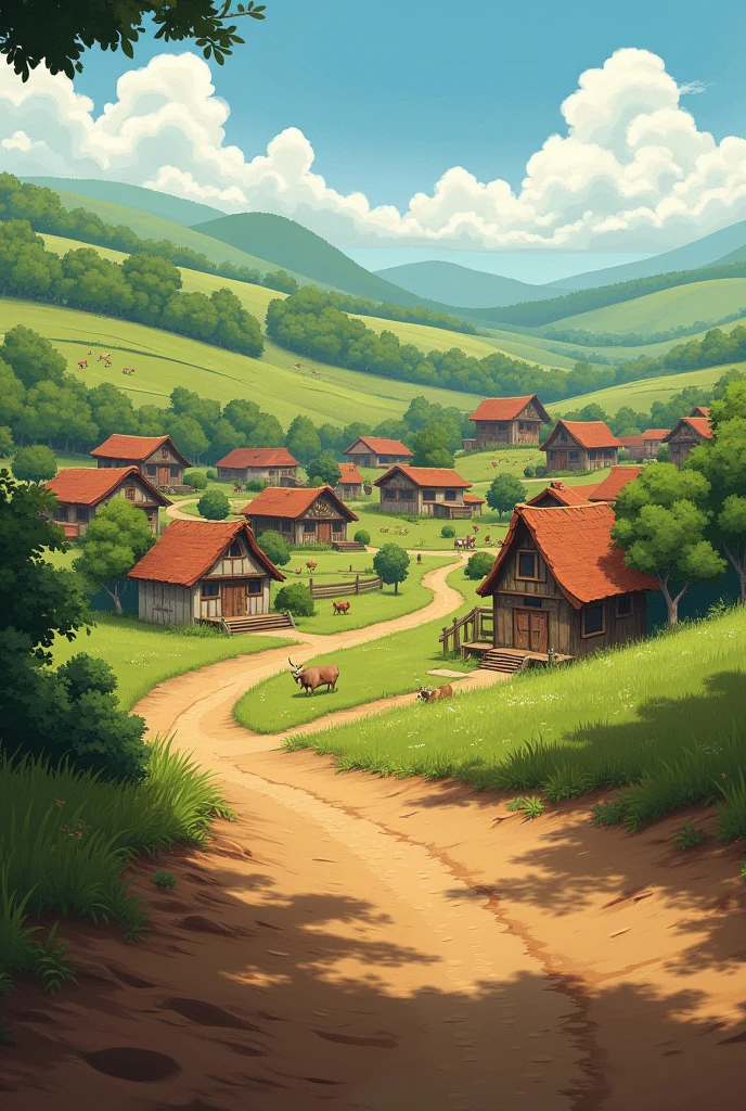 Village photo and soild paln surface