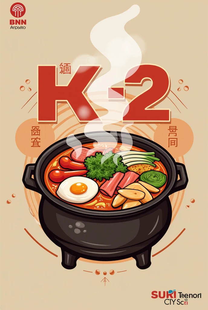HOTPOT LOGO,must contain BNN Group,Must contain shop name Suki Teenoi,Must contain letter C-2
