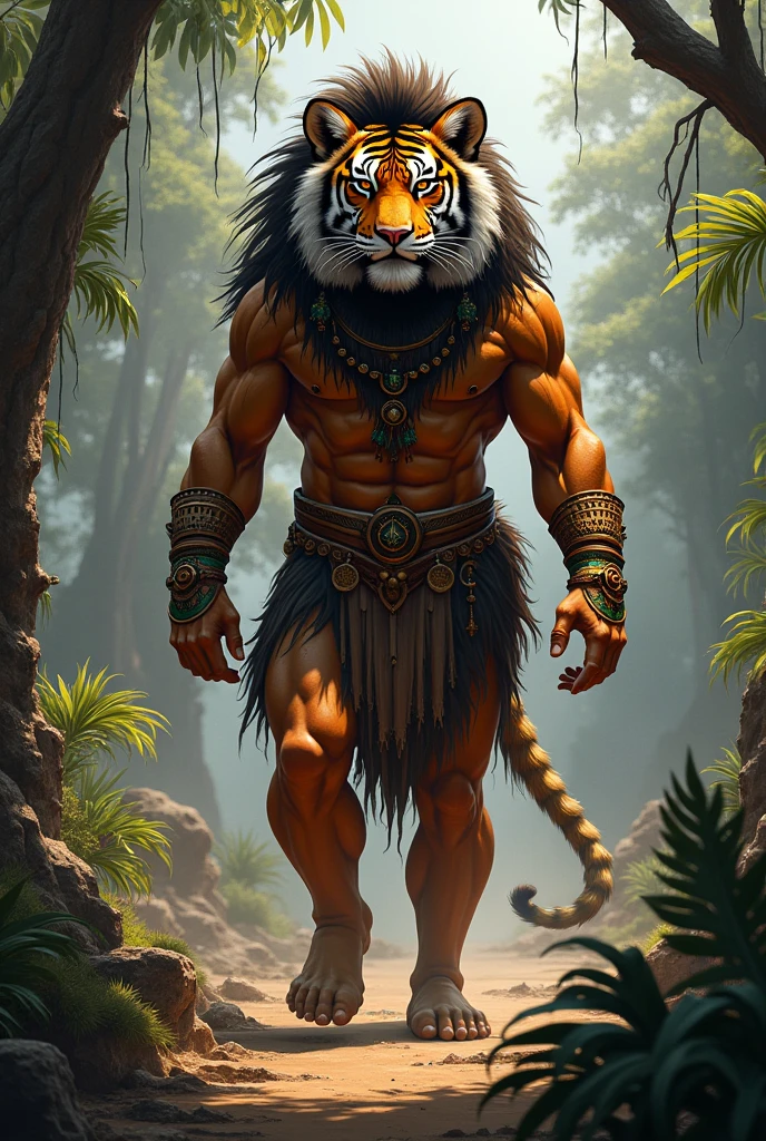 Tiger and lion headman