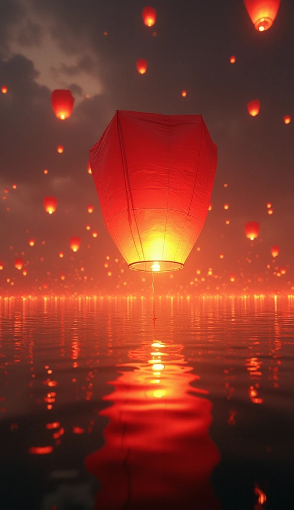 (masterpiece:1.2,Superior Quality,mirror-like,Cinematic Experience),8k,wallpaper,(Over the lake, countless lanterns were released into the air.:2.0),(Diffuse reflection of light:2.0),(Dynamic Angle:2.0)16K, Ultra-high resolution, Ultra-high resolution, to be born,wonderful ,future、Iridescent、The world 30 years from now
