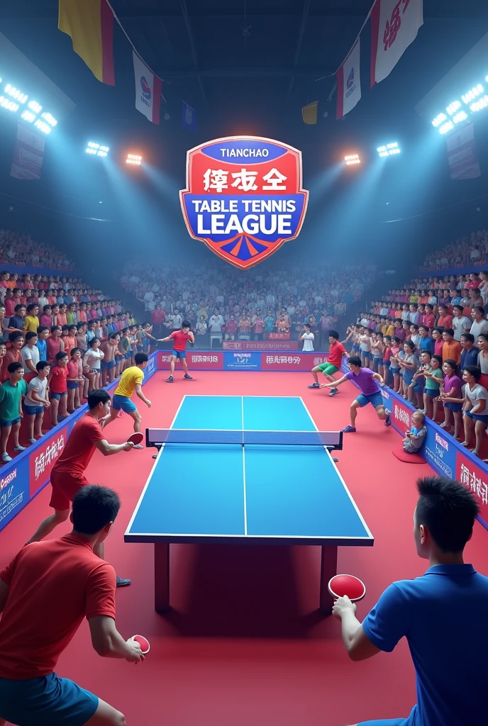 I want to add "Tianchao Table Tennis League" on it