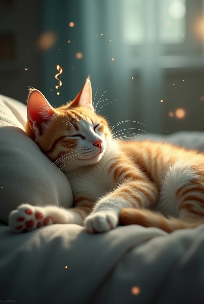 A cat dreaming to a dancer
