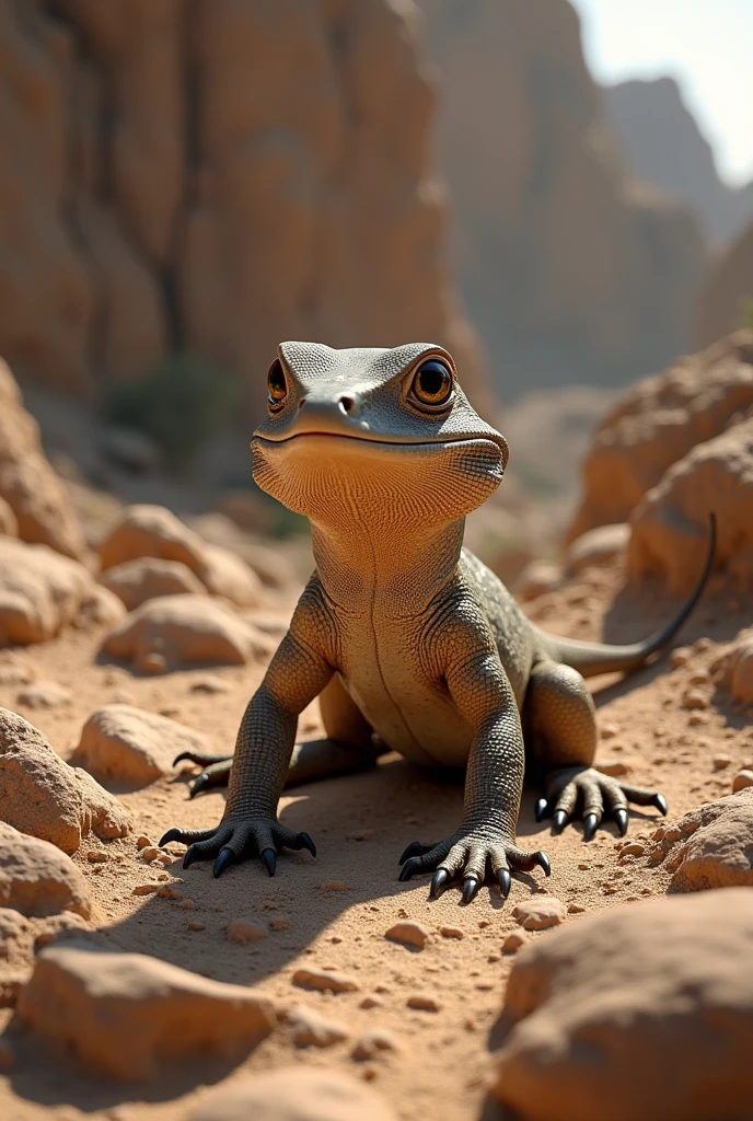 Generate a sungazer lizard on rocky terain