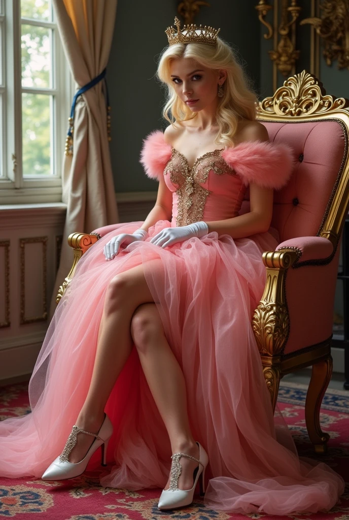 Princess peach as a dominatrix foot worshipped