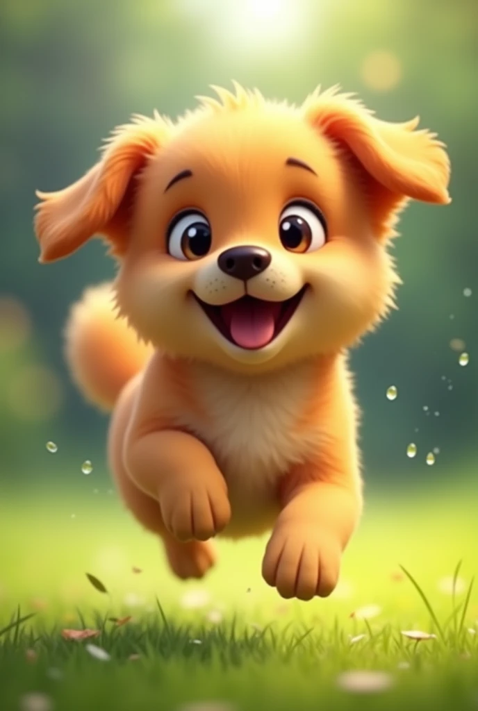 Cute dog is jumping 