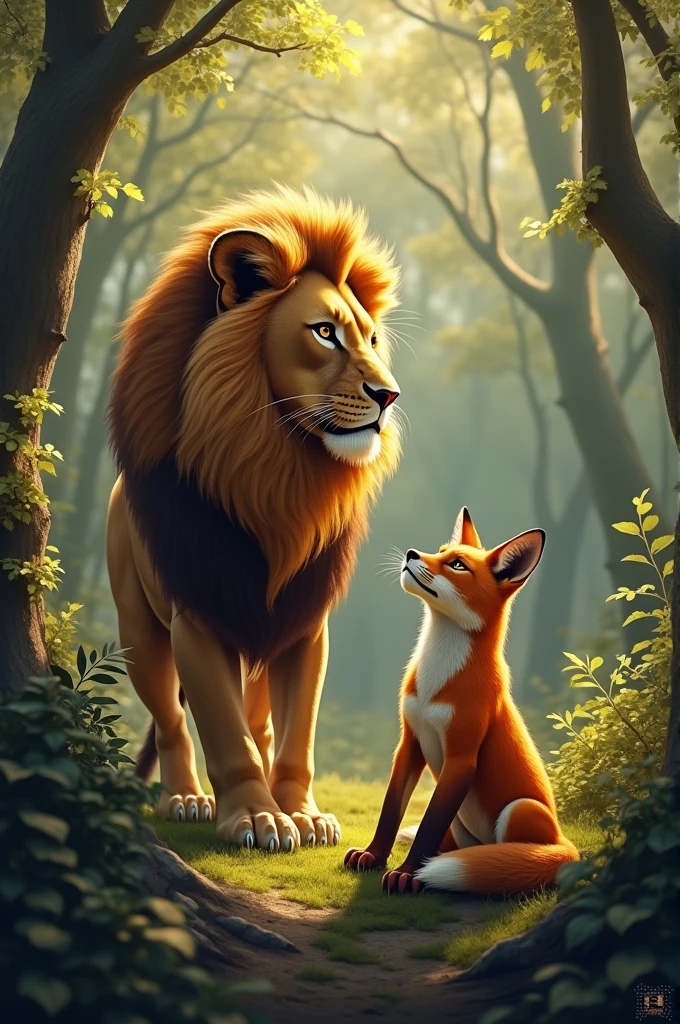 Lion and fox image