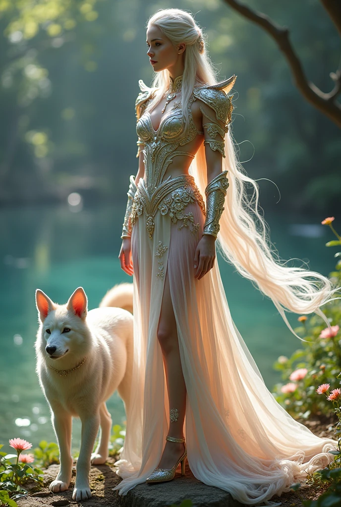 Warrior suit of fairy of love, together with his spirit animal