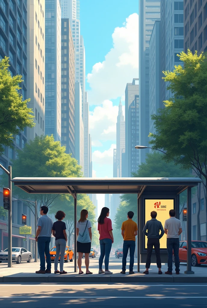 Show me a bus stop that only allows you to wait standing