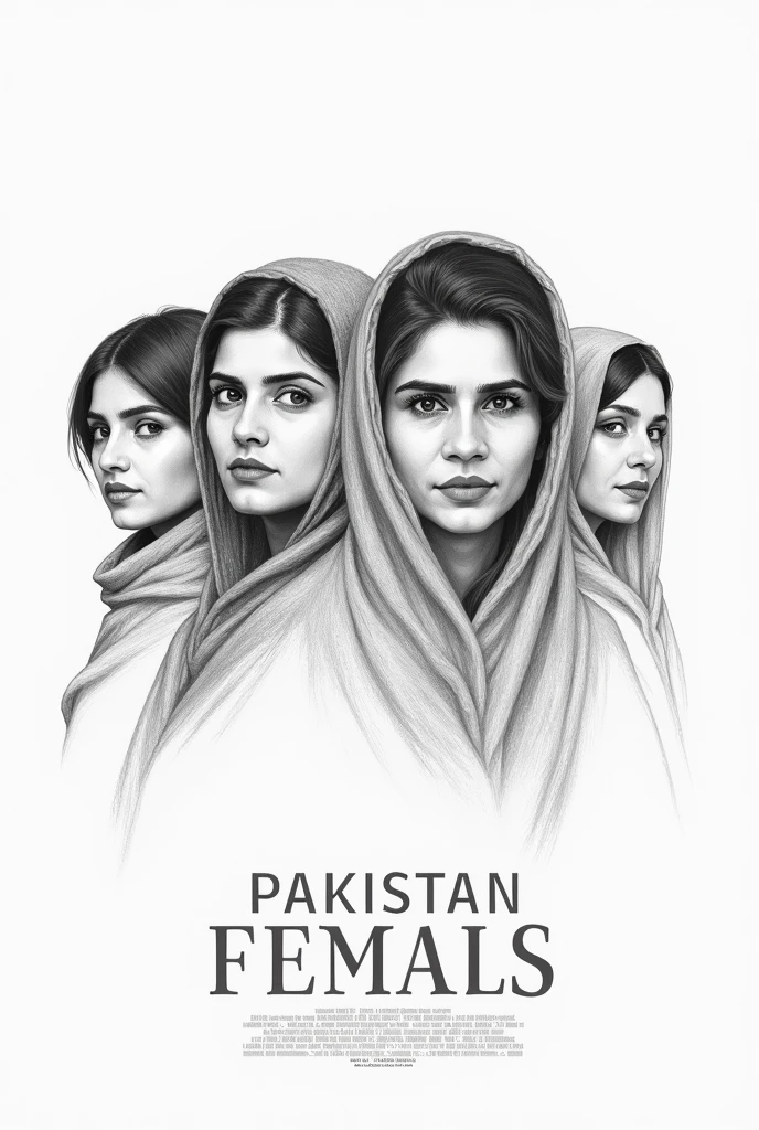 Pencil Sketch, movie poster, notable females of Pakistan, like Benazir Bhutto, Sharmeen obaid chinoy, Malala Yousuf zai, arfa Kareem randhawa etc.