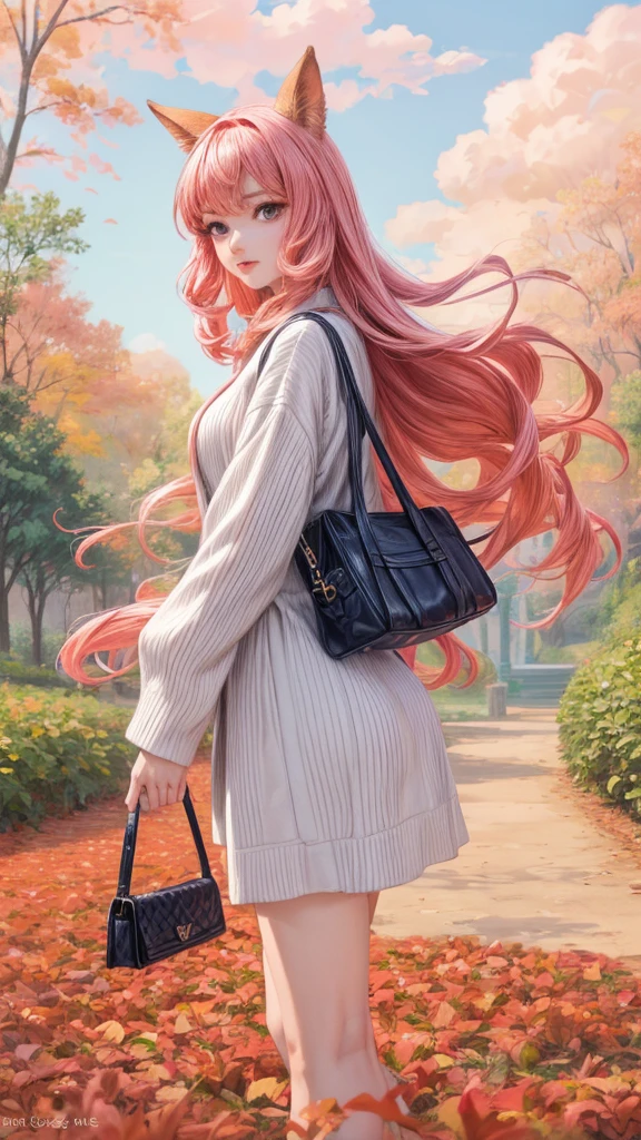 9best quality, photorealistic, ultra-detailed), a centaur supermodel is walking runaway with the stylish autumn outfit designed by top fashion houses