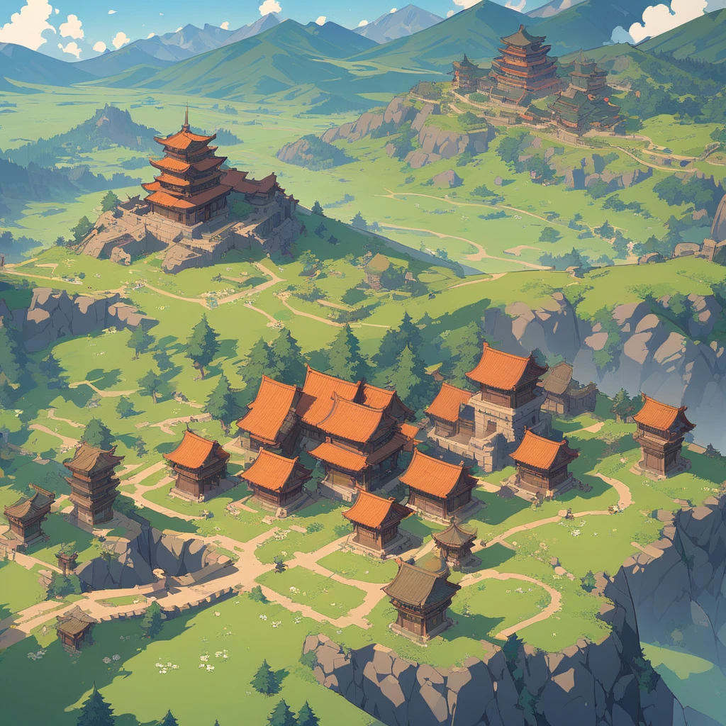 grassland，Dragon，Village