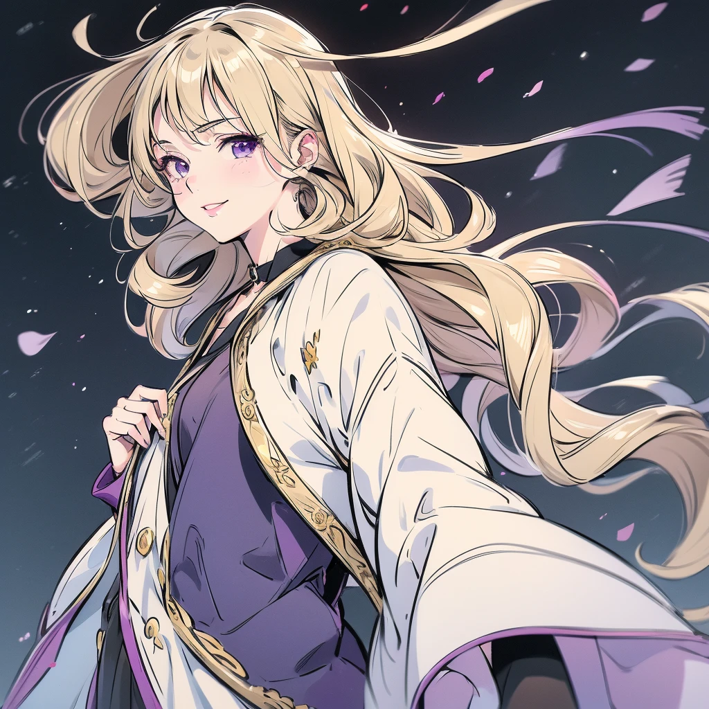 ((masterpiece)), ((最high quality)), (Blonde), (Long Hair), 30 years old, (One girl), ((Very medium chest)), (Beige duffel coat), (From behind),, Black boots, smile, Upper Body, artwork, Kuru, beautiful芸術, Professional Artist, 8k, アートスタイル by shaman240, Highly detailed face, Very fine hair, 1 female, perfectly dKurun body, beautiful顔, Bishamon from Noragami,((Curly Hair)), {{Purple eyes}}, compensate, beautiful, High resolution, masterpiece, 最high quality, Attention to detail, Attention to detailed eyes, Grain Filter, Detailed lips, High resolution, Ultra-detailed, Portraiture, White women, Realistic proportions, Anatomically correct, Rosy Cheeks; Dim lighting, high quality, Awards, High resolution, 8k,, summer, Despicable, Film Grain, Ilford HP5, 80mm, Strong Woman, have confidence, Black clothes, (artwork:1.2), Better Quality, Pixiv, Cool girl, wonderful, Blonde, , Choker Necklace, Revenue Lind, fun, sexy, ((Purple eyes)), Perfect Eyes,  intricate details of the eyes, Playful smile, Look directly at the viewer , Fall in love with the audience&#39;Representation of, Black shock, lipstick, Wearing cute autumn clothes, Jacket, sweater, Short pencil skirt, {Thigh Boots}, ((Full body image)), Are standing, Put one foot on a park bench, Autumn landscape on a sunny day, Focus on the feet