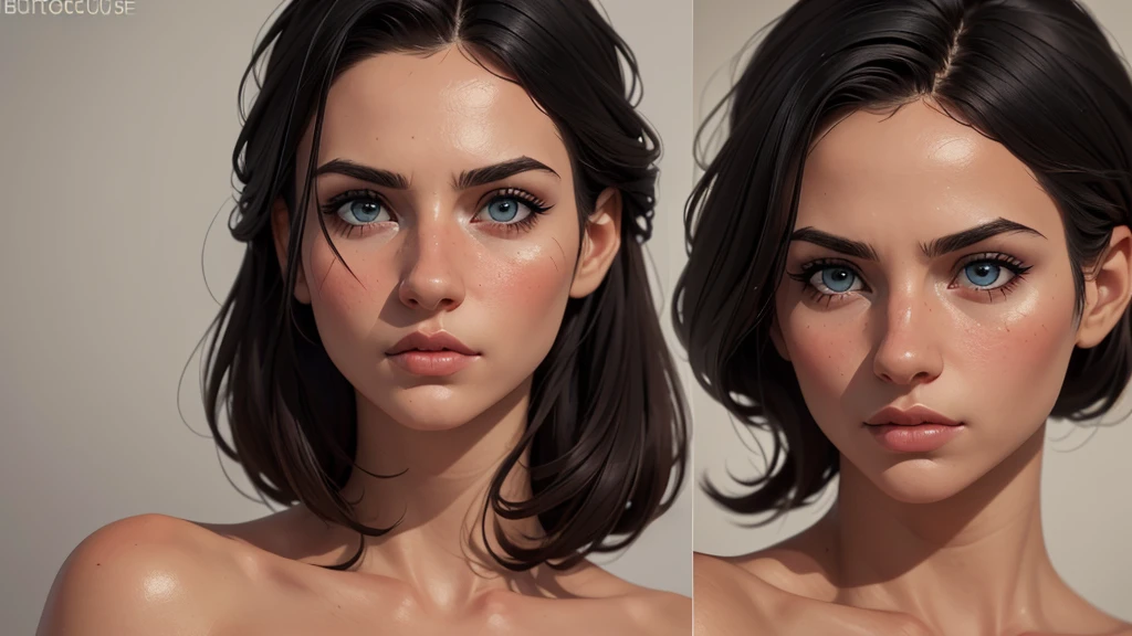 (8k, Photorealistic, photo brute, best quality: 1.4), (1fille), nice face, (realistic face), (black har, Cheveux courts:1.3), beautiful hairstyle, Realistic eyes, Beautiful detailed eyes, (Realistic skin), nice skin, attractif, ultra haute résolution, ultra realistic, very detailed, Gold name, completely naked