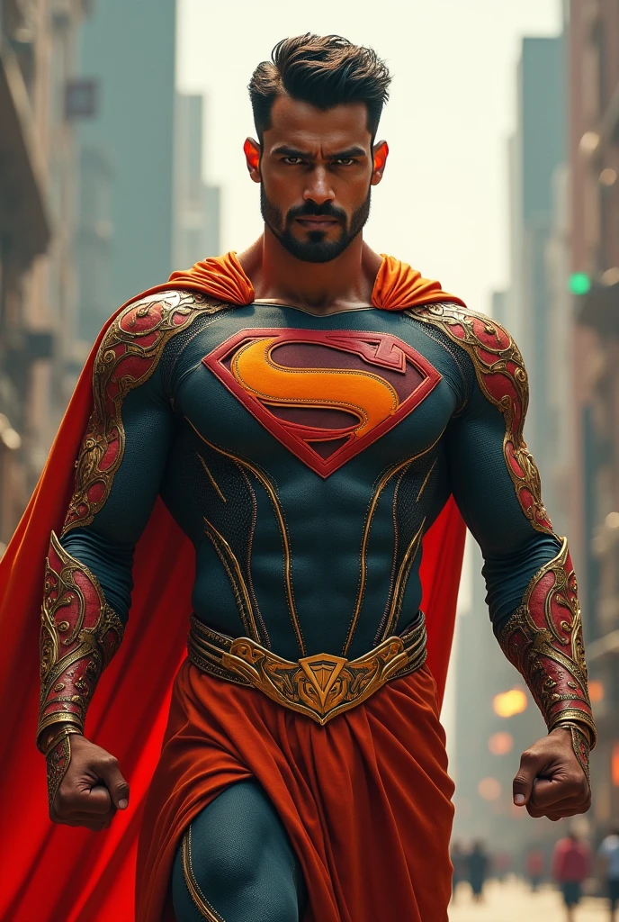 Indian man with super hero