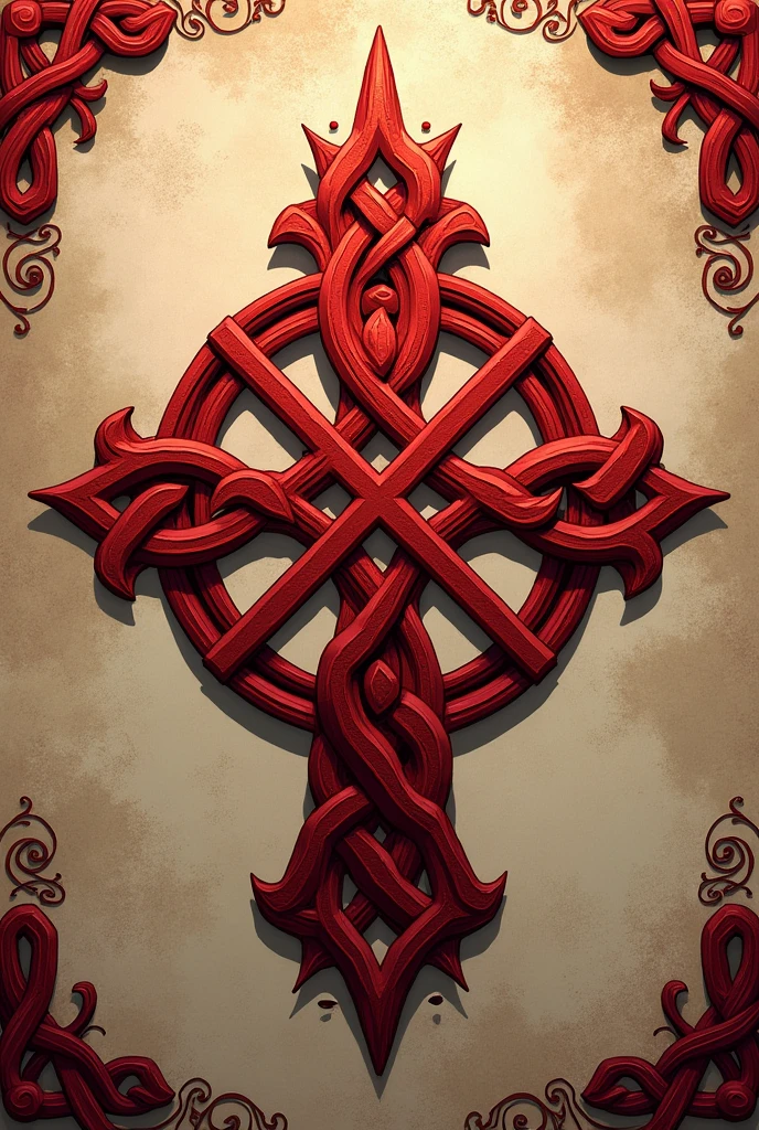 A wallpaper with a red Celtic