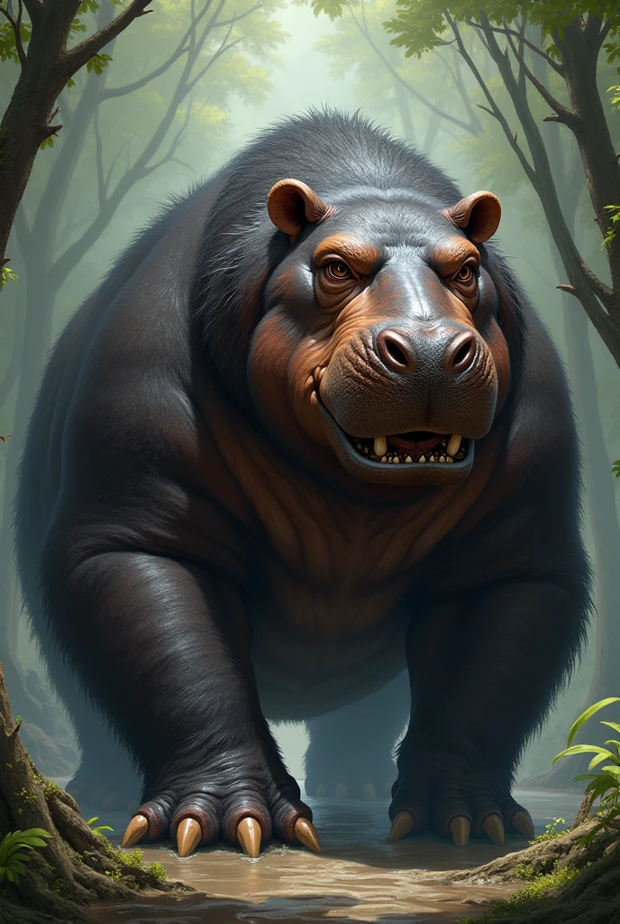 Mixture of a bear with a hippopotamus 
