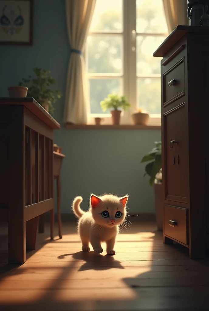 Cats didn’t understand why his mom wasn’t there anymore. He wandered around the house, looking in all her favorite spots—by the fireplace, on the sunny windowsill, and even under the kitchen table. His tiny cries echoed through the quiet rooms, each one softer than the last.