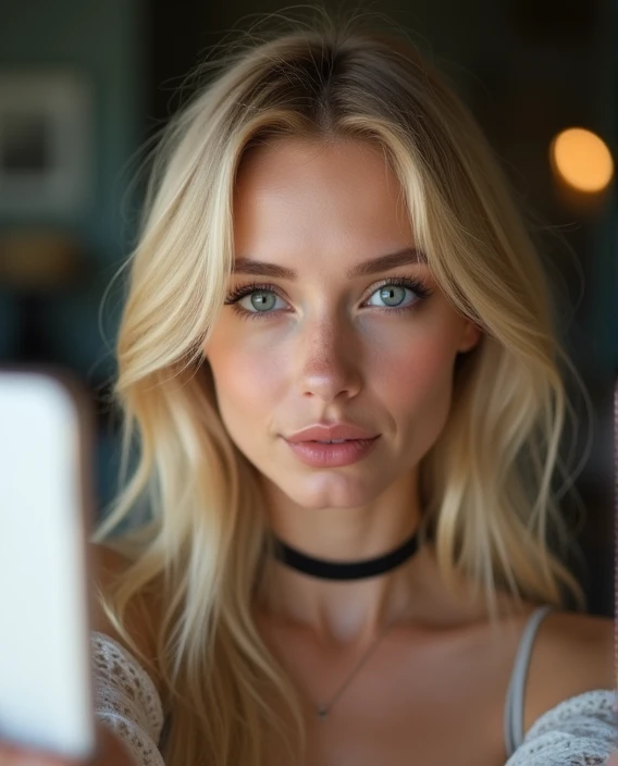 (photorealism:1.2), ((Sexy beautiful girl, Russian beauty, a thin fit body blonde)), ((Highest quality)), taking a selfie