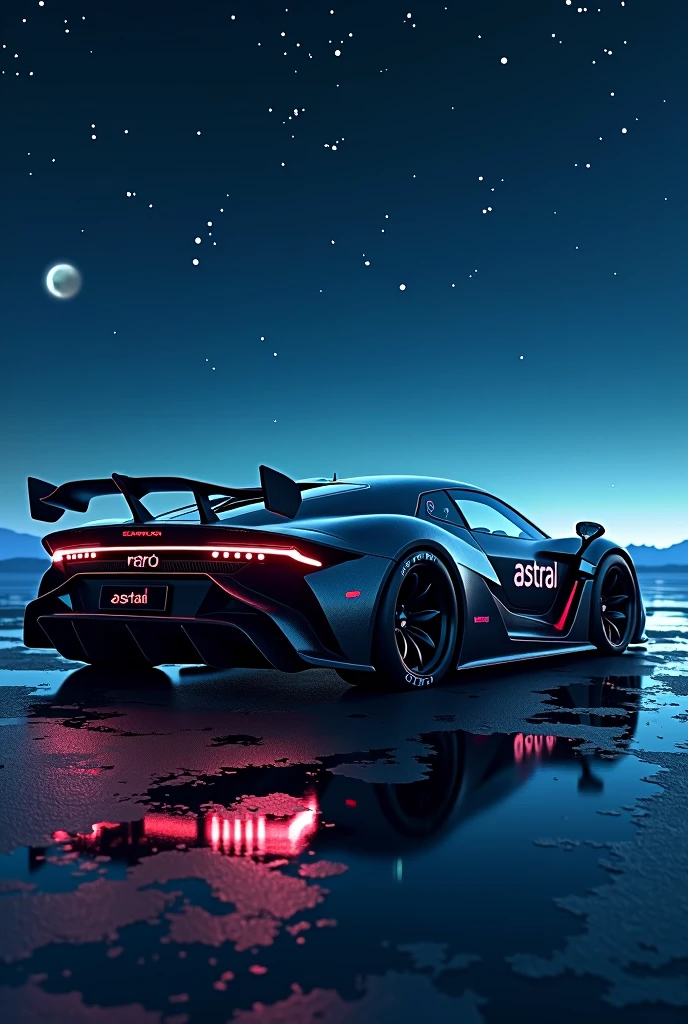 Put the word ASTRAL on the door of a sports car