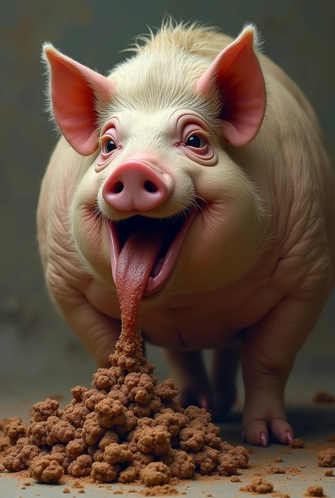 How look raamgiri mahraj if hi is pig while eating feces 