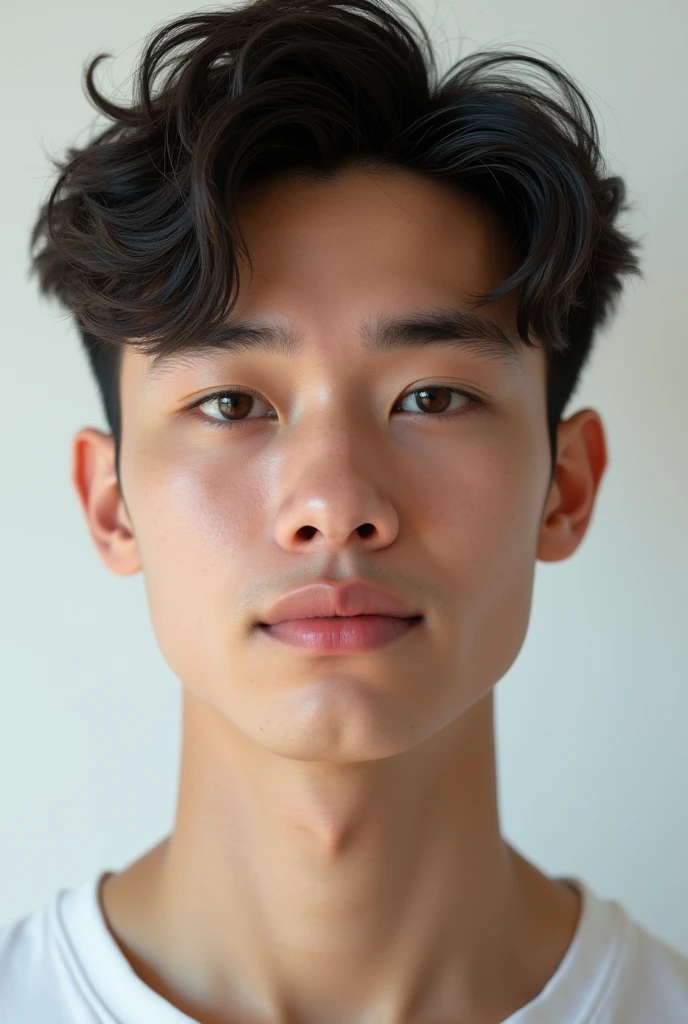 (photorealism:1.2), real guy 18-20 years old only face in white background