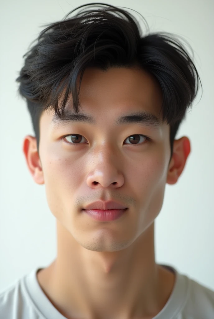 (photorealism:1.2), real guy 18-20 years old only face in white background