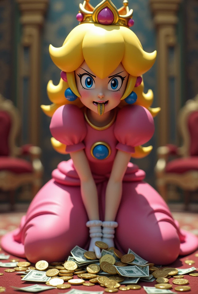 Princess peach spits on your money and being payed to be pretty and foot worshipped