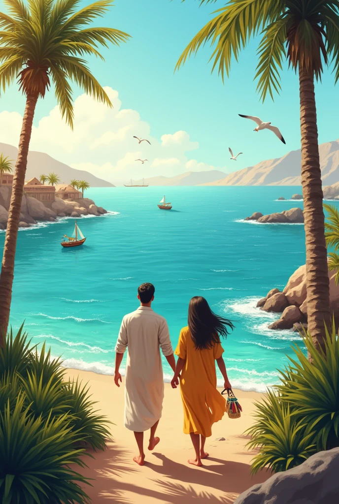A father and his wife were going to arbian sea