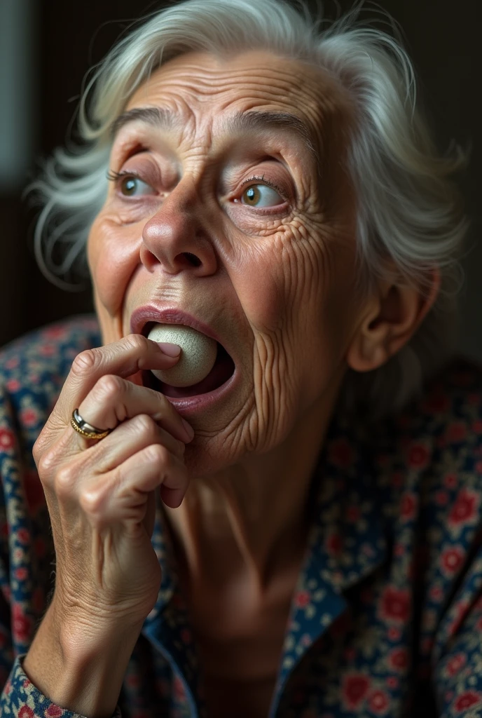 An old woman sucking penis