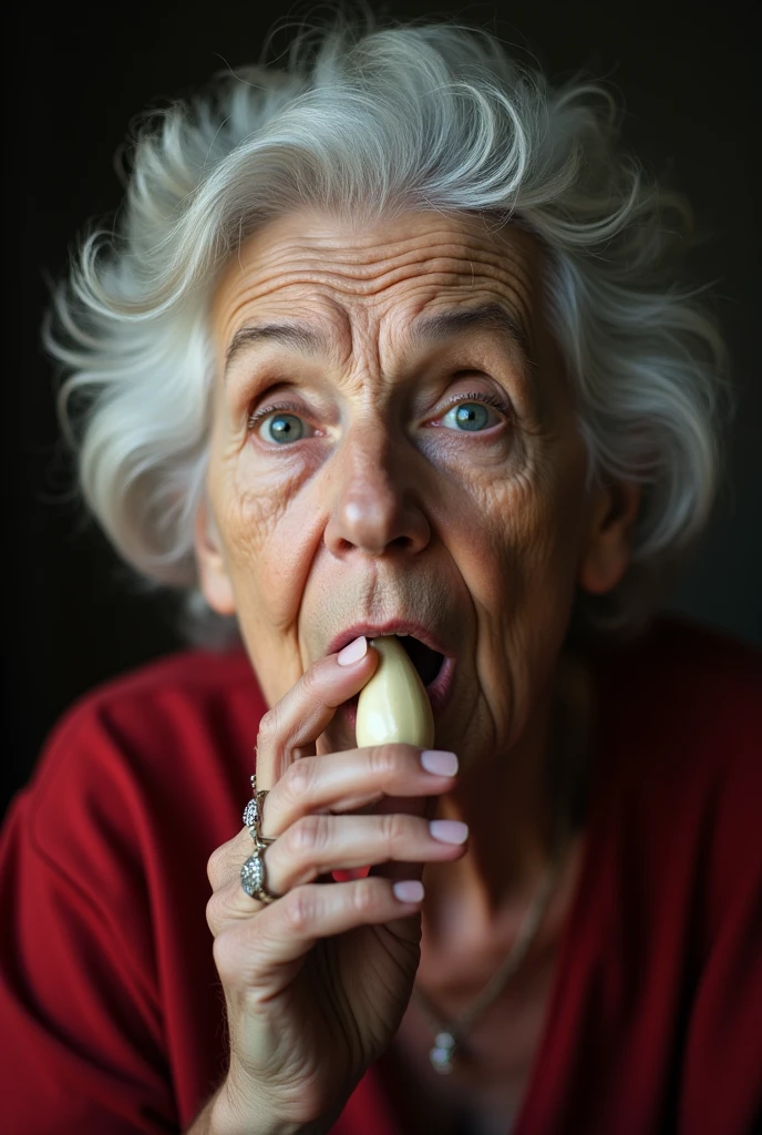 An old woman sucking penis