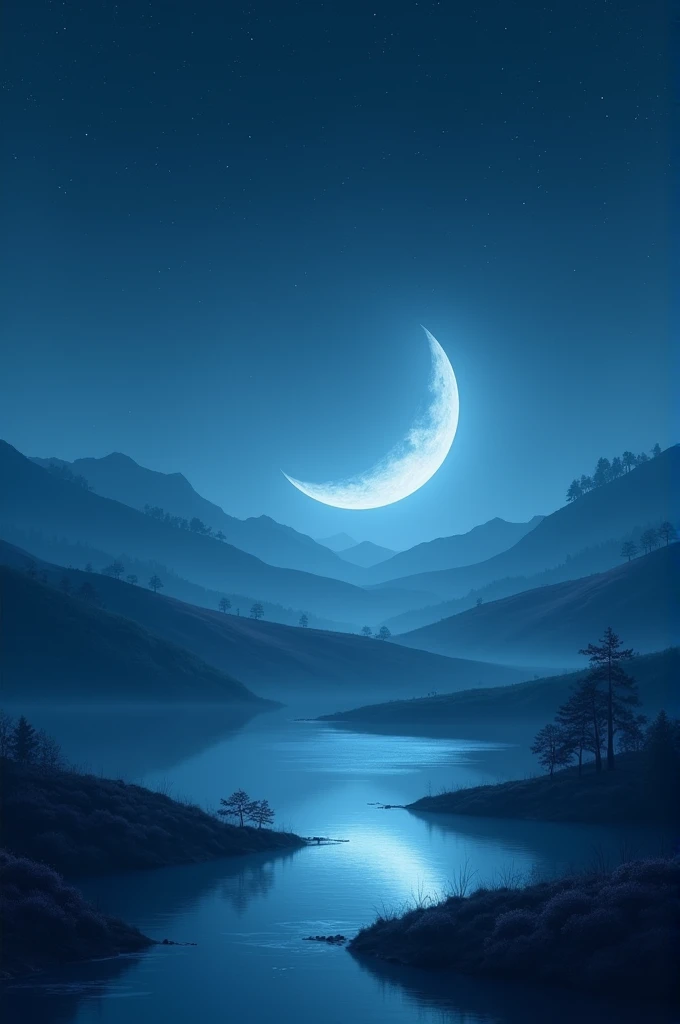 Landscape with a cool moon tone