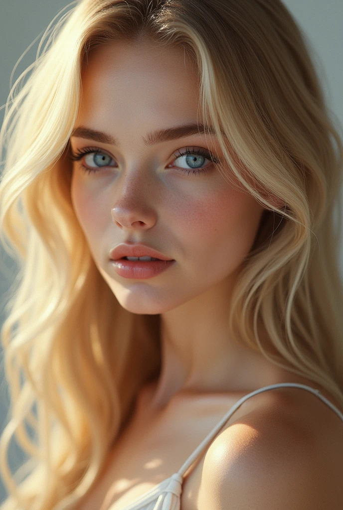Blonde beauty with big