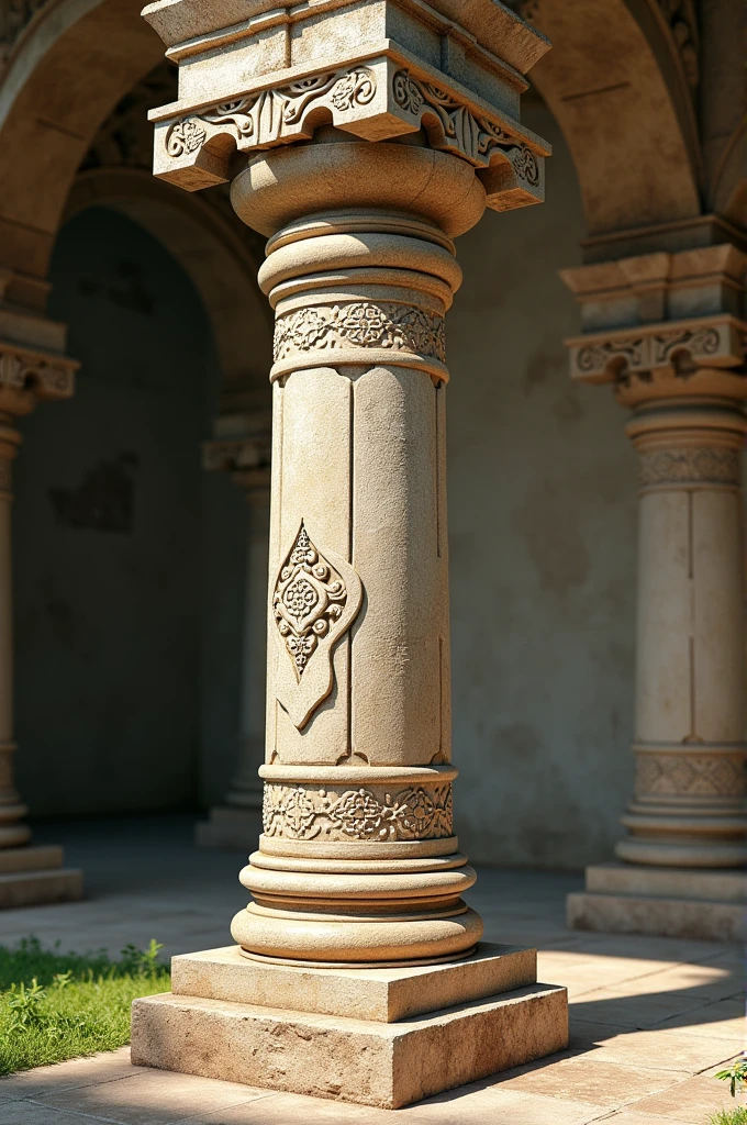 Ancient indian temple piller with simple designs