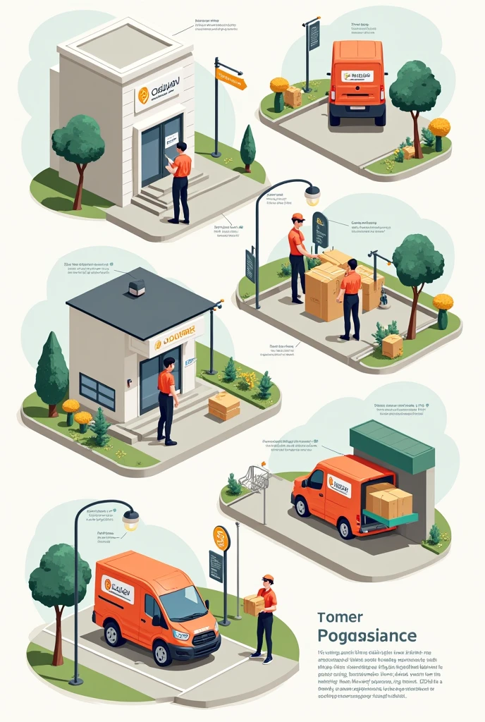 Generate a image pick up &. Drop for courier service