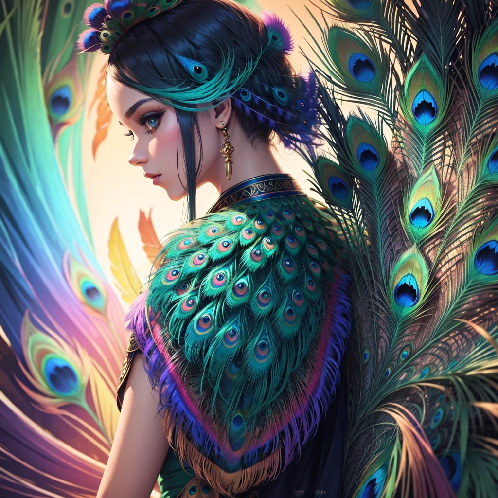 peacock feathers, colorful, pattern, 4k