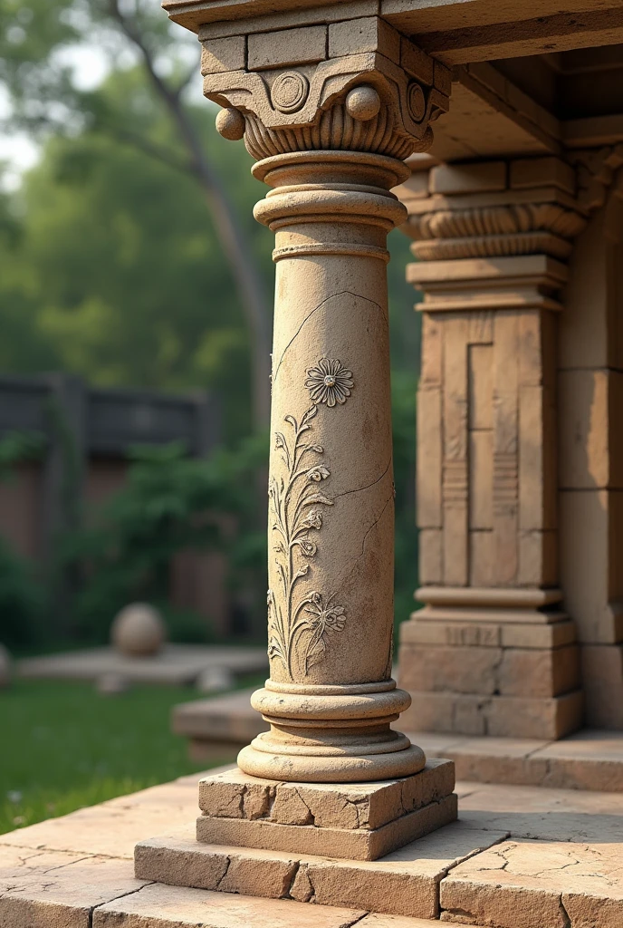 Ancient indian temple piller with simple designs