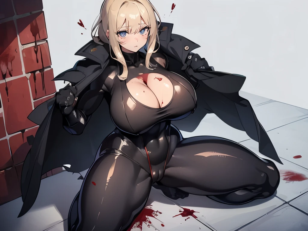 一名全身傷痕累累的金髮女子跪在night的人行道上品嚐男人的生殖器, Long blonde wavy hair, ripped tight suit, Torn black latex suit, Large Breasts, Biggest Breasts, Huge breasts, Tick, Hourglass figure, thin waist, thick buttocks, Enlarged buttocks, Pelvis larger than shoulder blades, fitness model, blush, Shy expression, Sweat, respite, Full body shot, street, night, Huge , Exposing the lower chest, plump crotch, fitness model, rosy cheeks, 流Sweat, 流Sweat的, All clothes are soaked through, respite, open mouth, She showed a painful expression, Cleavage, A large group of men surrounded her, ((Her suit is full of holes:1.5)), ((Her skin is covered in blood marks:1.5)), ((There's blood on her skin:1.5)), ((She hugged her body with her arms in pain:1.5)), ((There were many men around her exposing their genitals to her:1.5))