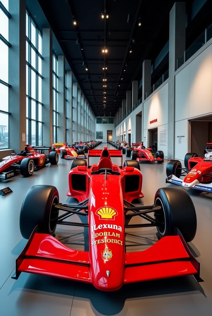 a museum of formula one models arranged historically