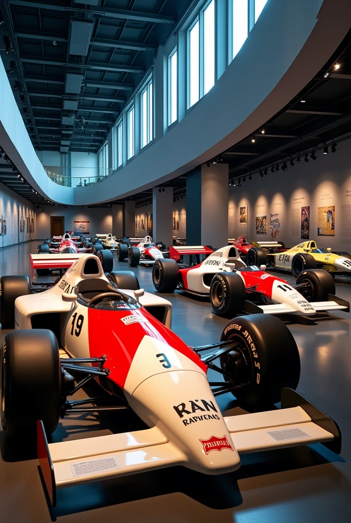 a museum of formula one models arranged historically