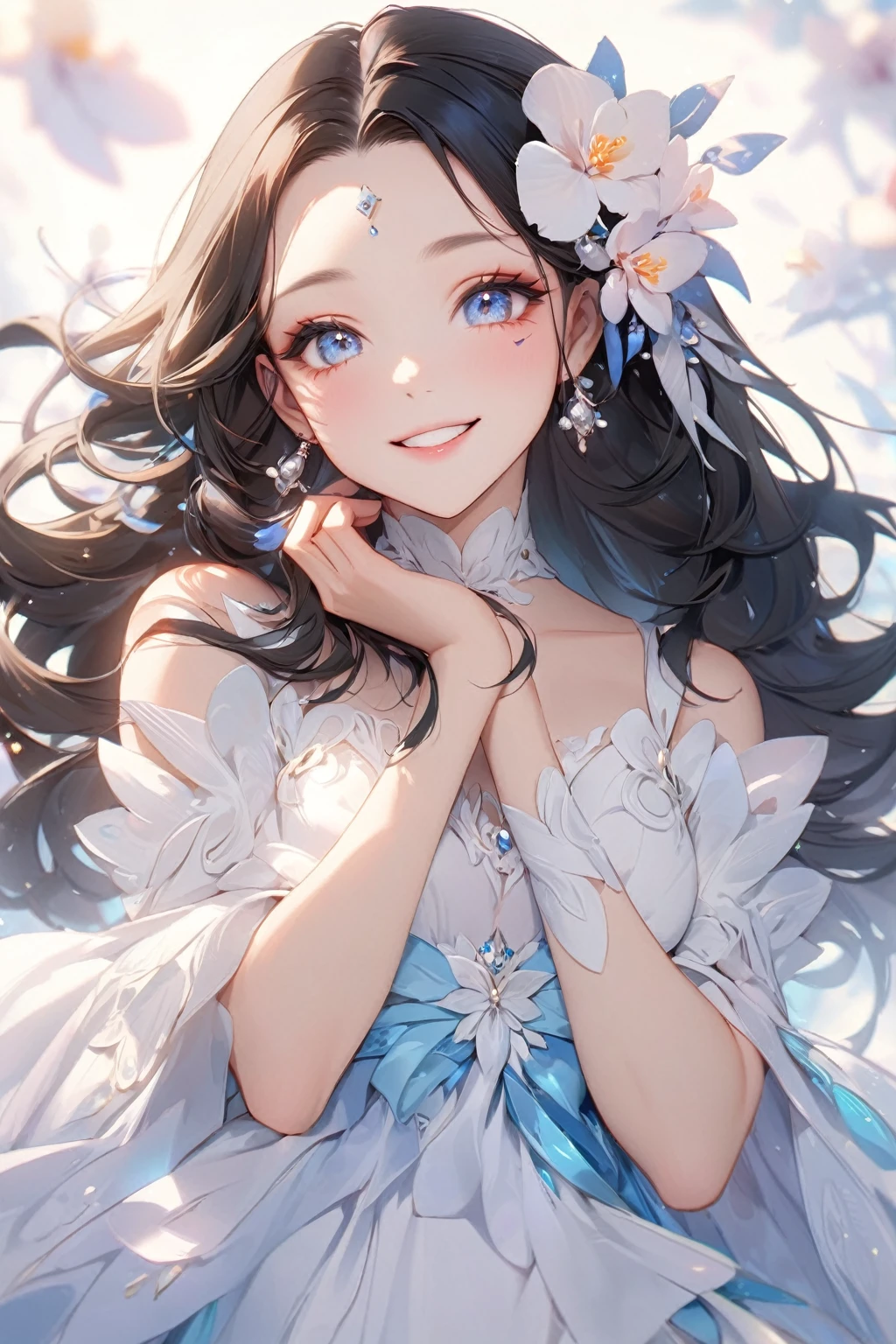 8K,high res,Skin details, Beautiful facial features, Exquisite makeup, Exquisite eyes, Eye detail,smile,forehead,soft focus